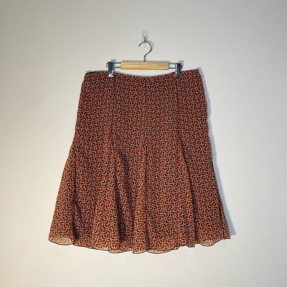 Hearts of Palm flowy pattern skirt Sz 16 - Picture 1 of 7